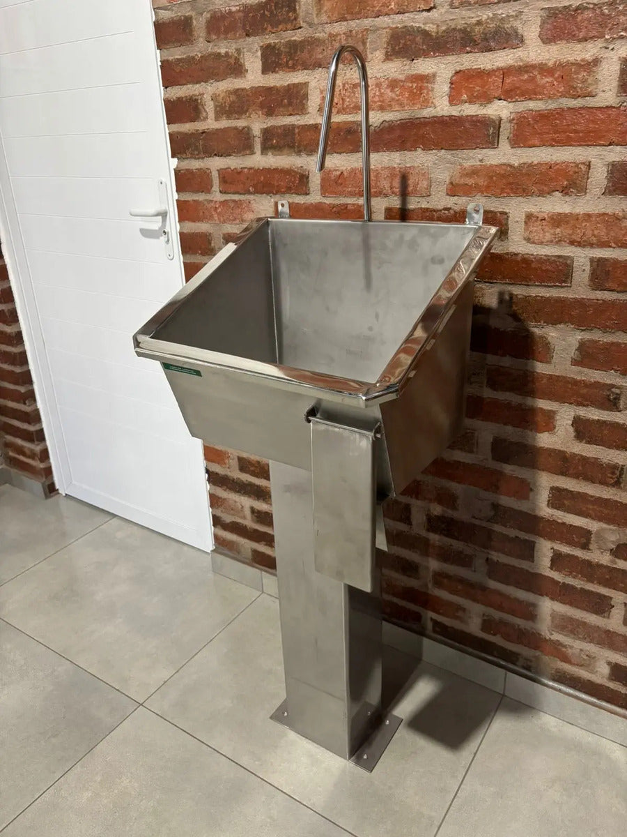 Lavador de Mãos Individual Inox 304 com Pedestal