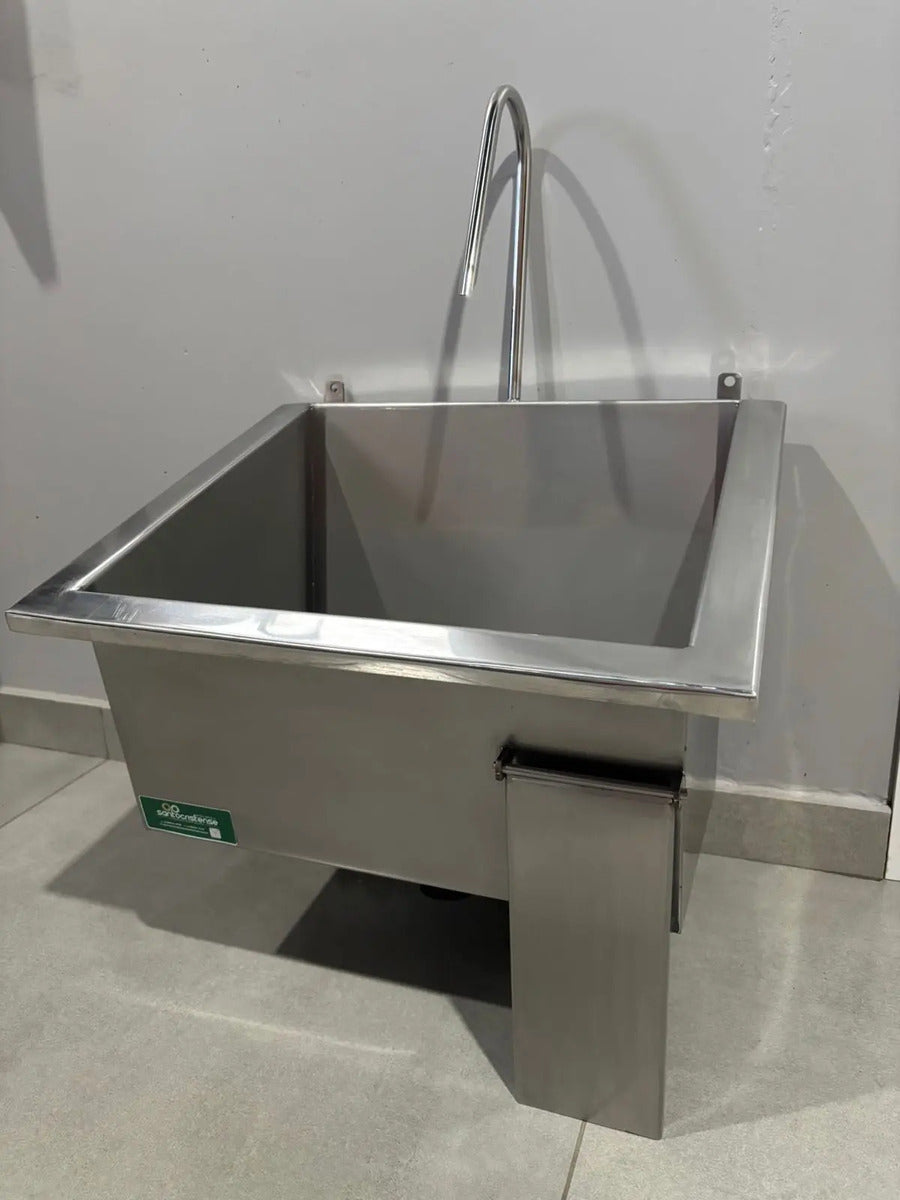 Lavador de Mãos Individual Inox 304 Acionamento Joelho