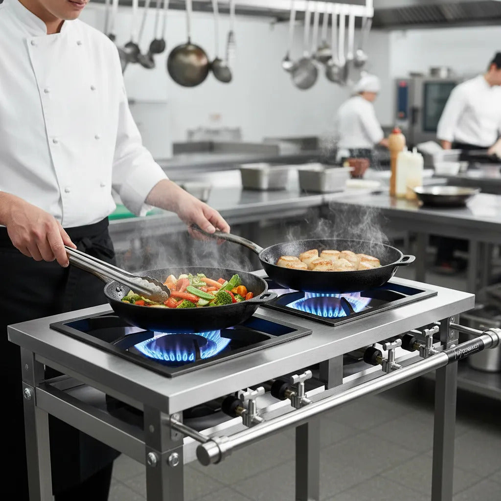 Fogão Industrial 2 Bocas Qd Qg B.p P7 Fast Gourmet Inox