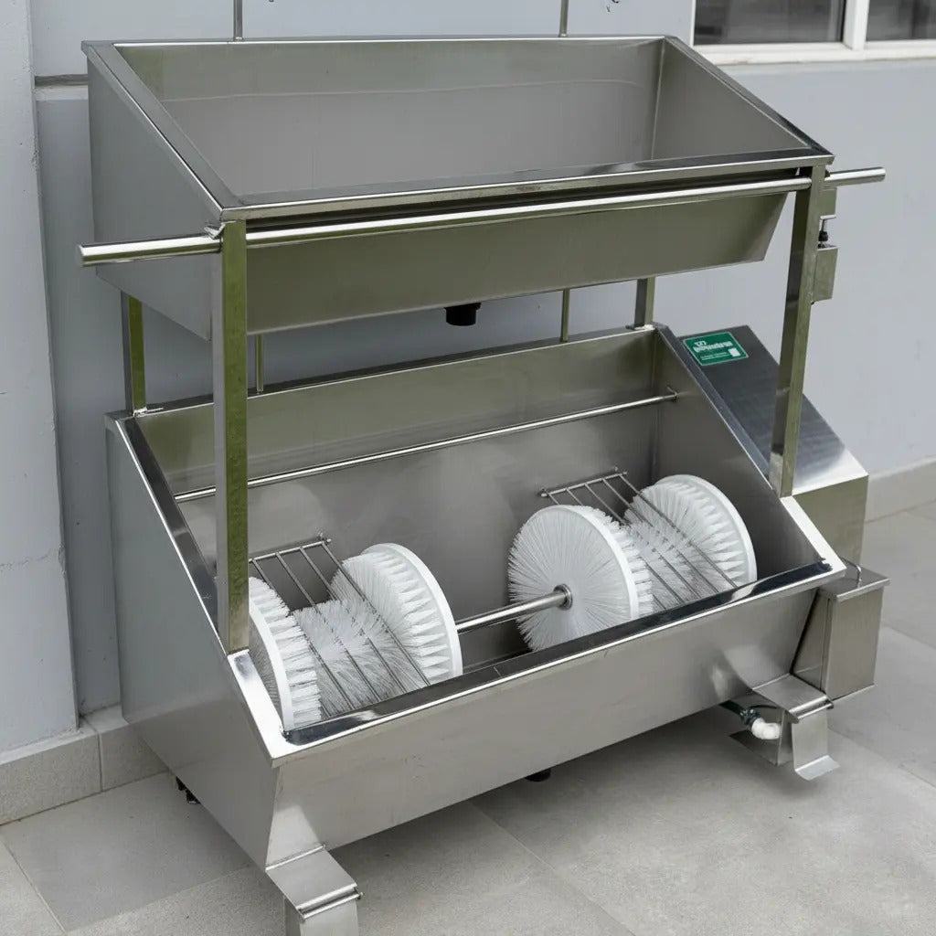 Lavador de Botas e Mãos Acoplado Automático Duplo Inox 304