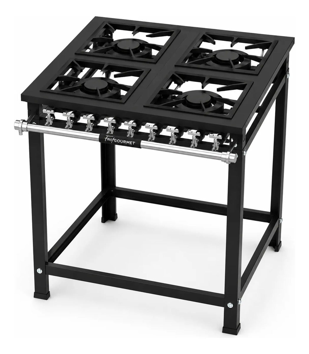 Fogão Industrial 4 Bocas/qd Qg B.p P7 Pintado Fast Gourmet