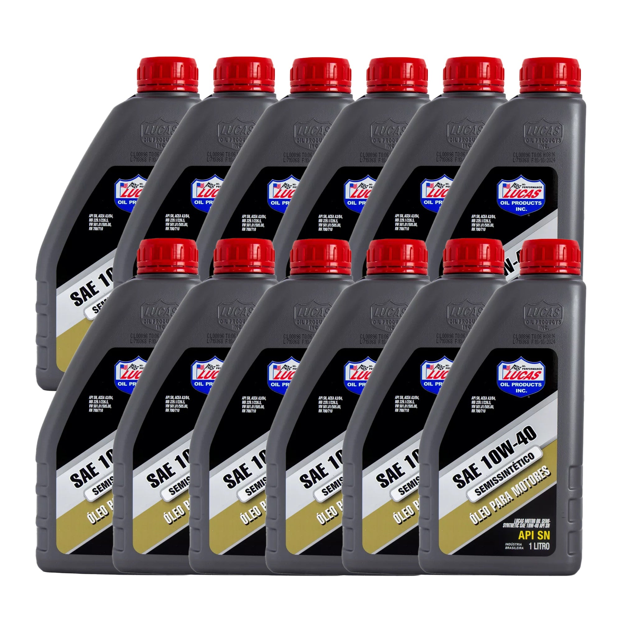 Kit 12 Óleo Lubrificante Motor Semisintético Sae 10w40 Sn