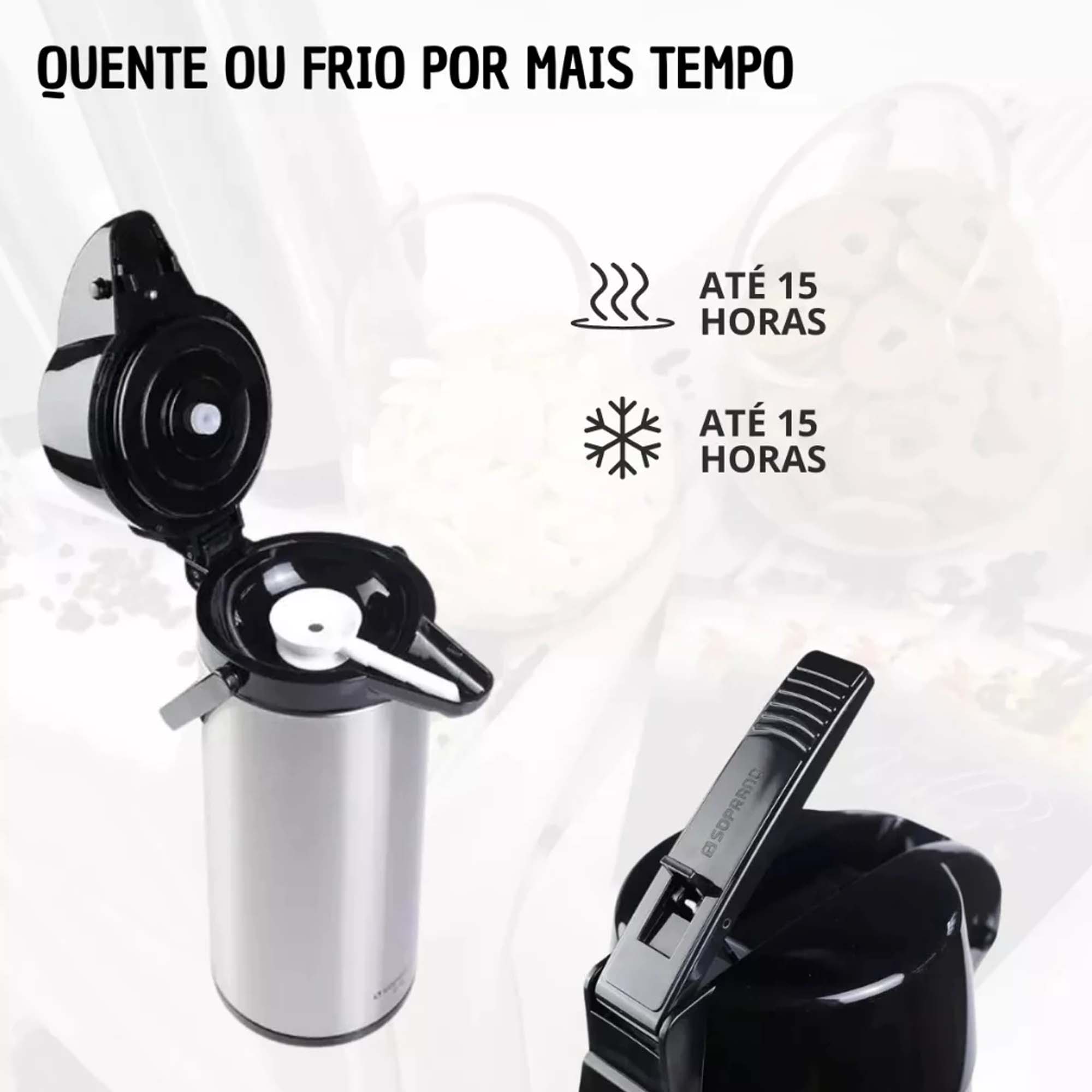 Garrafa Térmica Inox 2,5 Litros Exclusiva Café Soprano