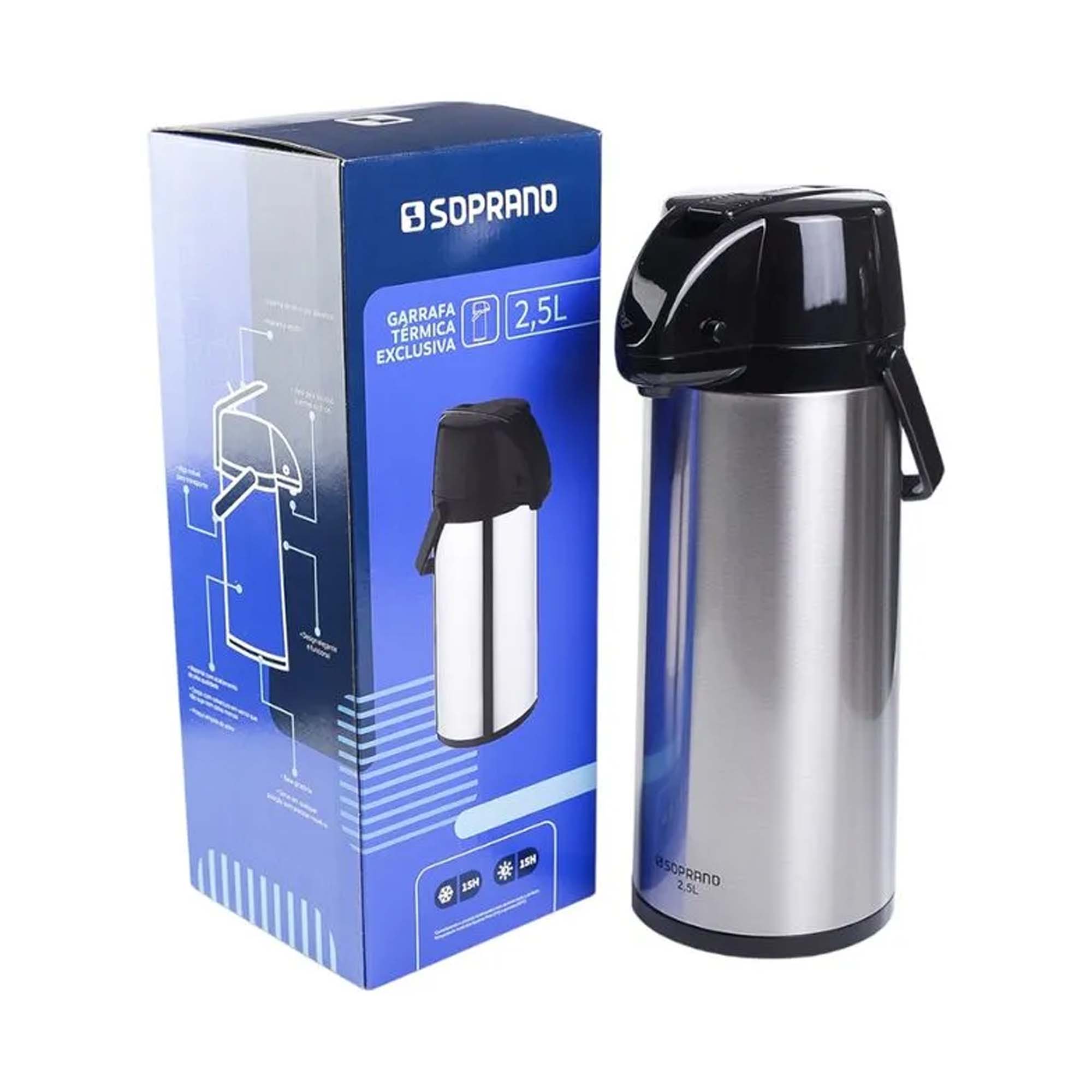 Garrafa Térmica Inox 2,5 Litros Exclusiva Café Soprano