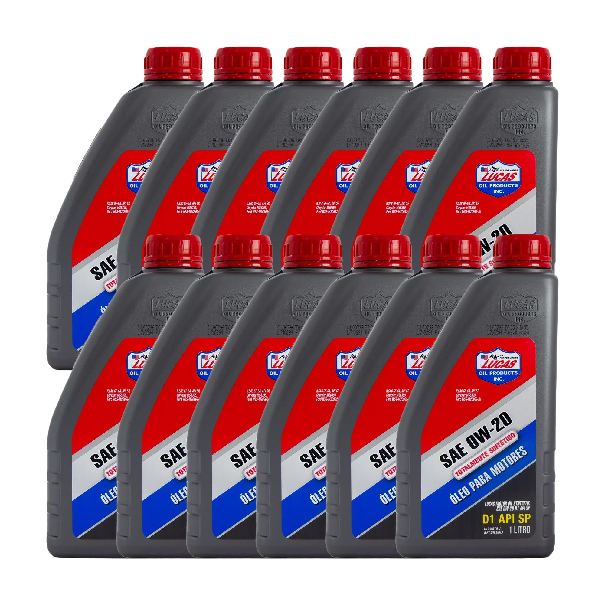 Kit 12 Óleo Motor Lubrificante Sintético Sae 0w20 D1 Api Sp