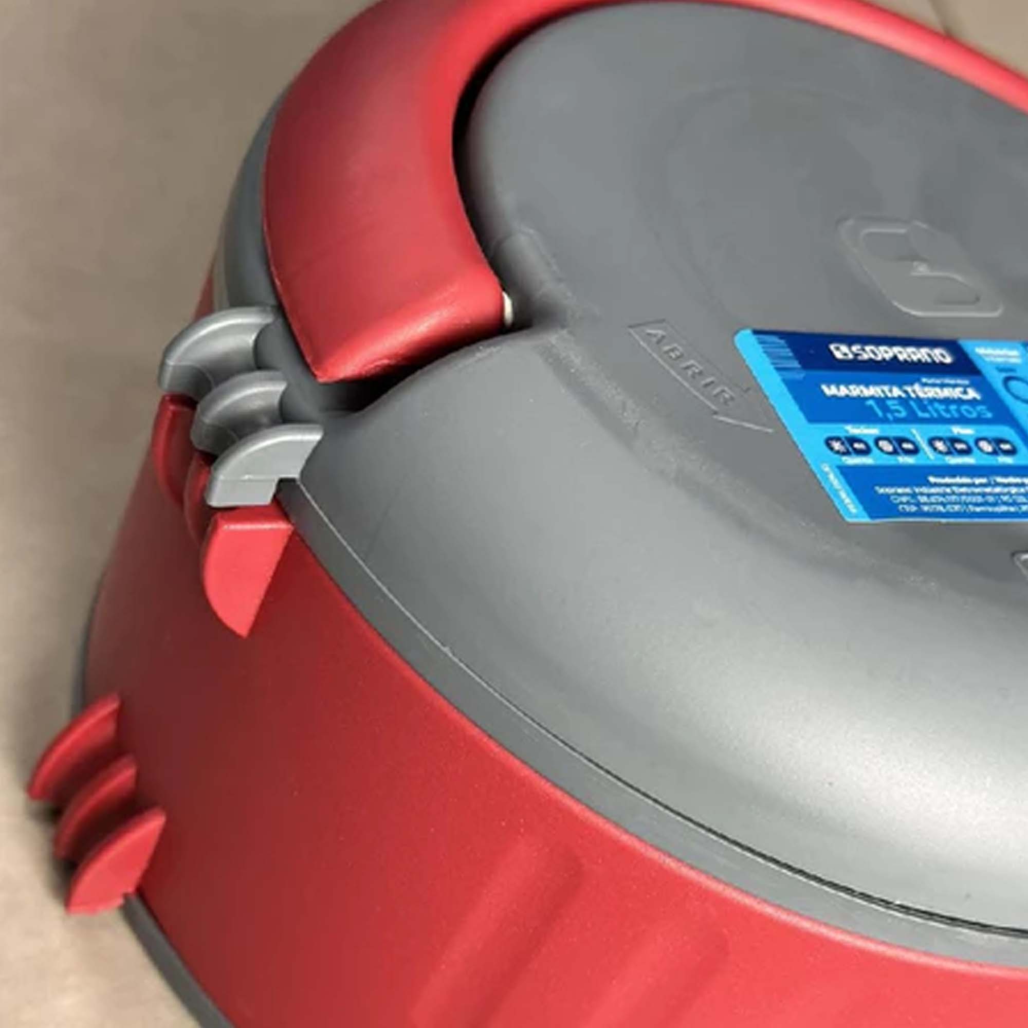 Marmita Termica Plus Simples 1,5l Vermelha Soprano