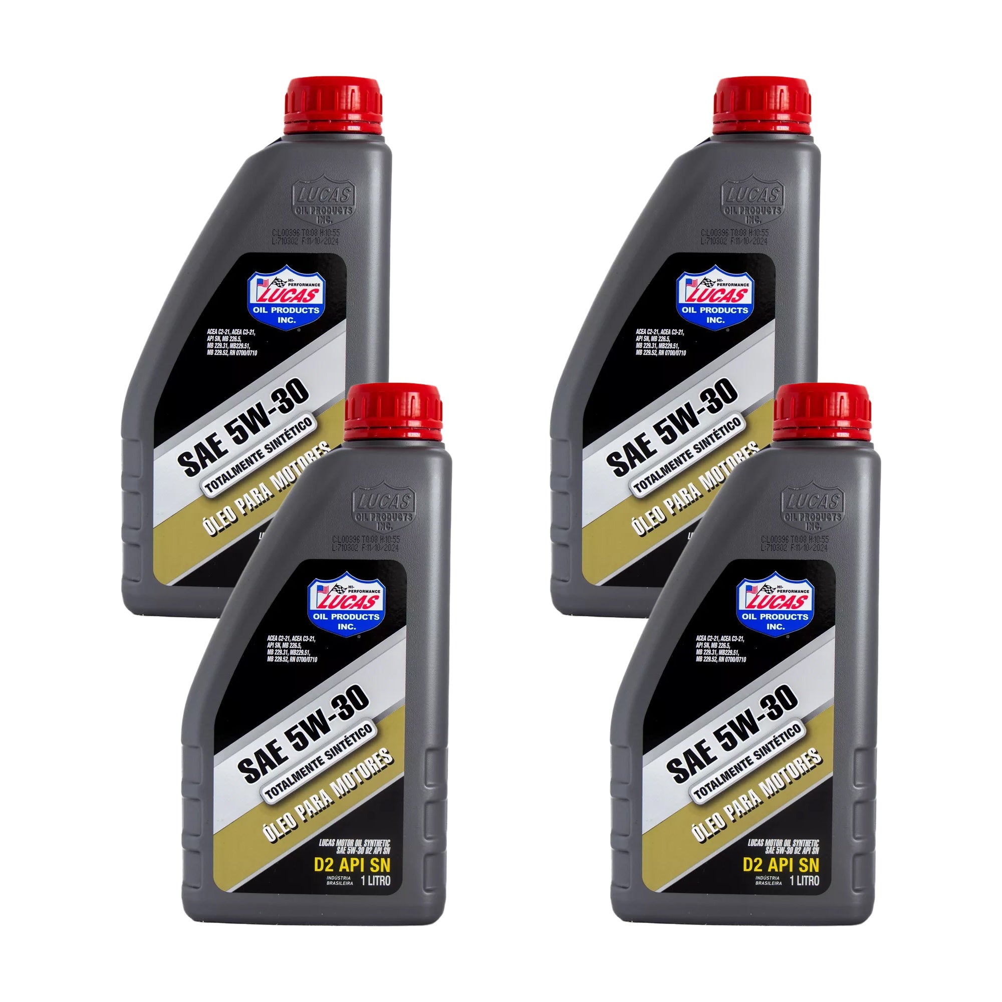 Kit 4 Óleo Lubrificante Motor Sintético Sae 5w30 D2 Api Sn