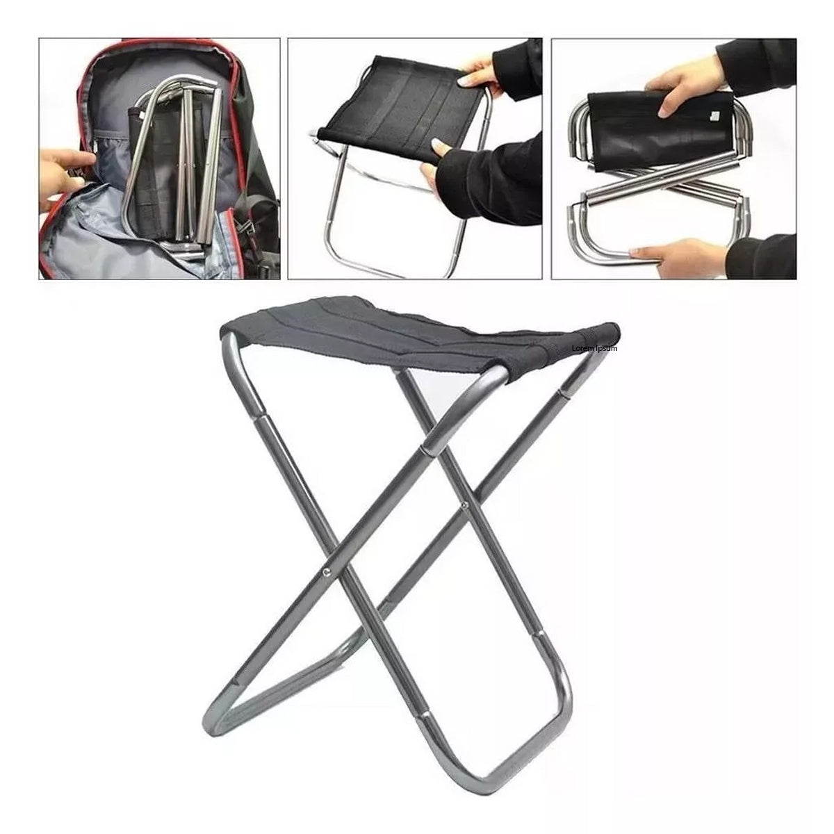 Cadeira Dobravél Portátil Para até 100kg Tomate