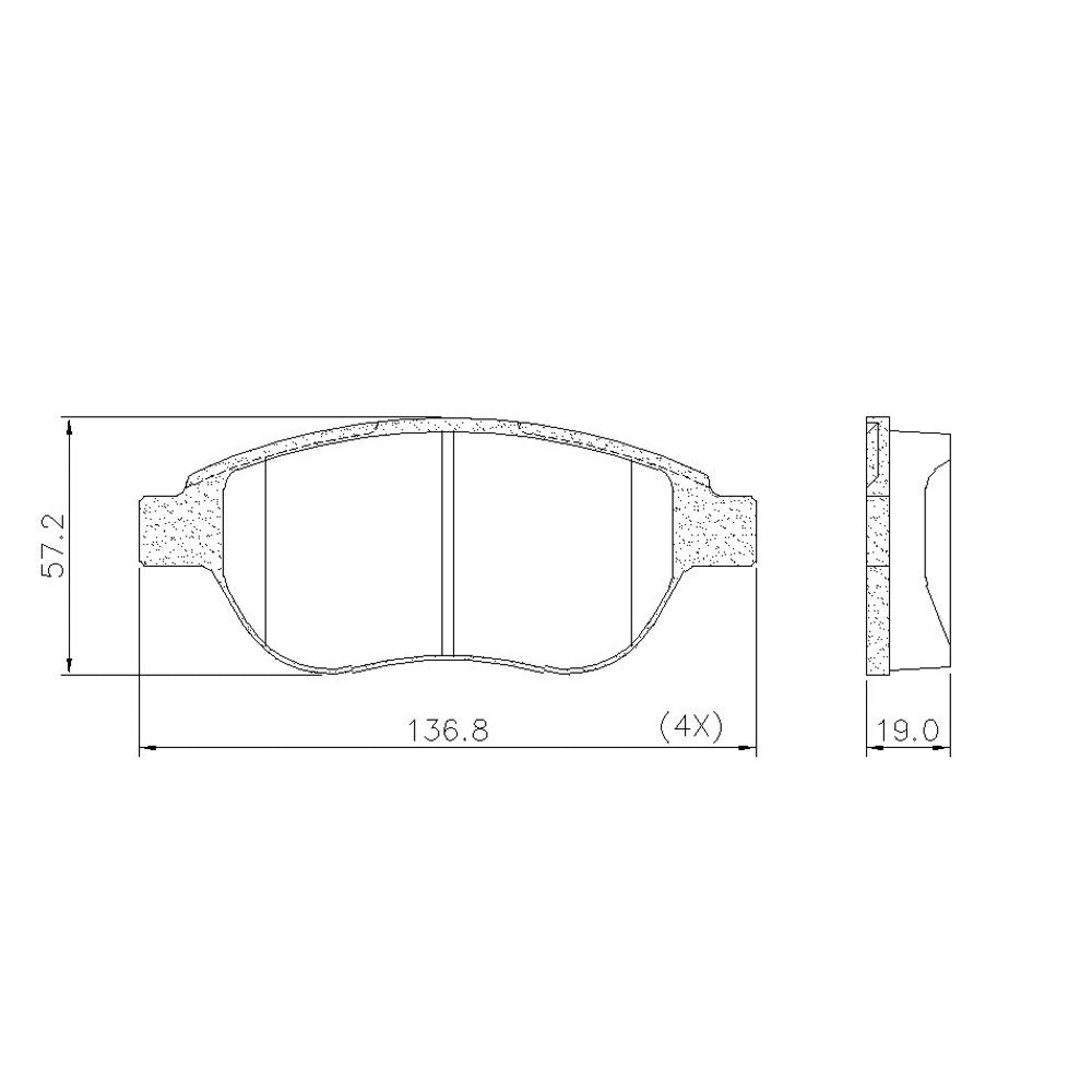 Pastilha de Freio Dianteira Fras-le PD/346 PD/1788 Peugeot 307, Citroen C4 Cactus/C3 Picasso/Aircross/DS3
