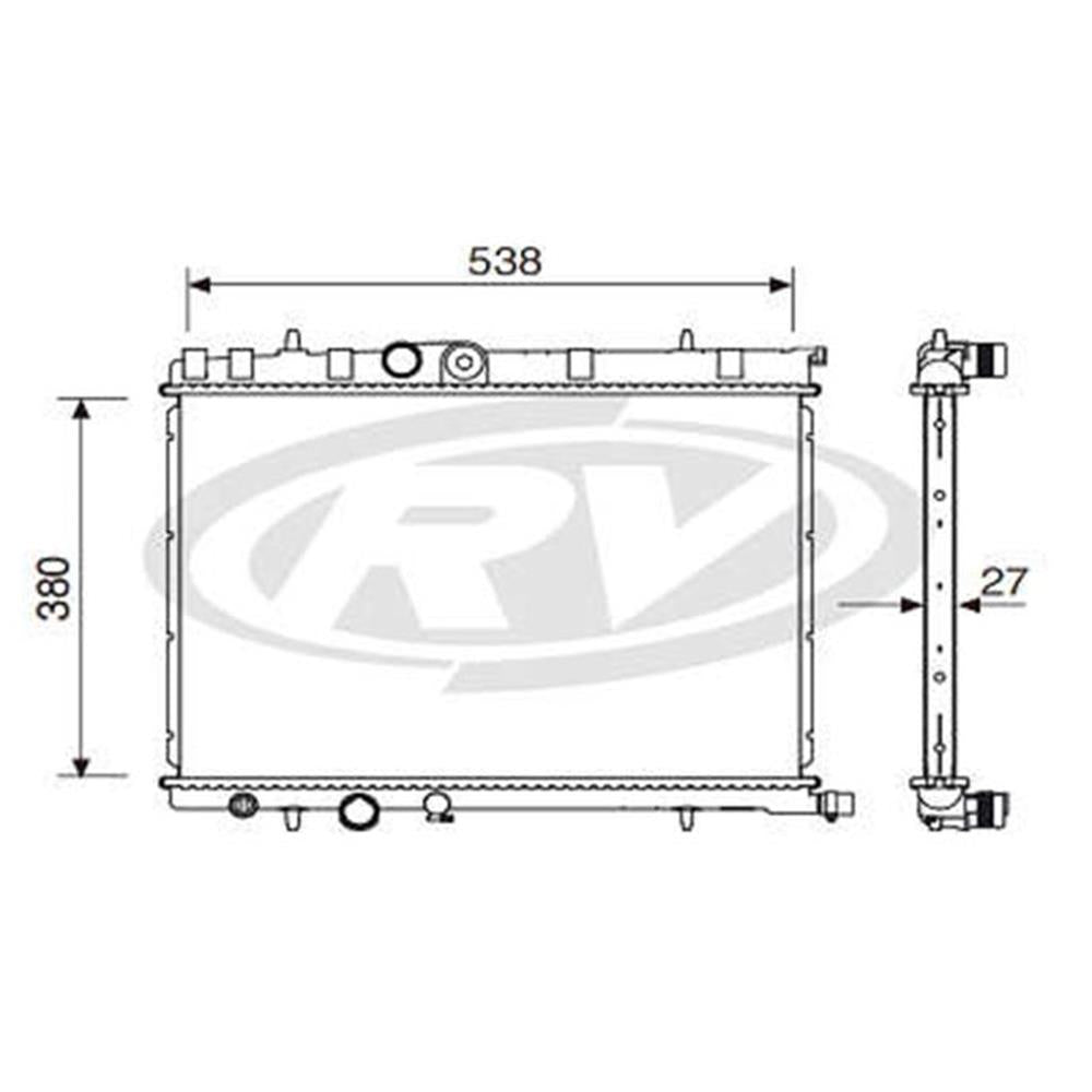 Radiador Água Visconde 12773 Peugeot 308/207, Citroen C4