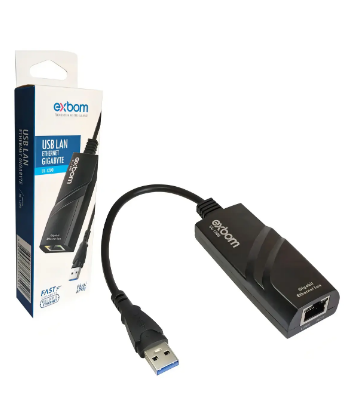 Adaptador de Rede USB 3.0 para RJ45 Gigabit 10/100/1000 Mbps Exbom UL-1200
