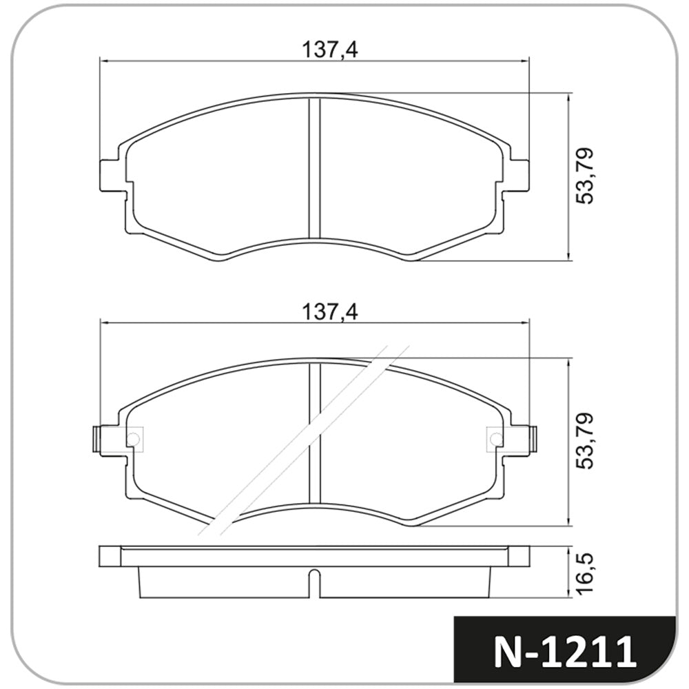 Pastilha de Freio Cobreq N-1211 Jac J6/J5, Hyundai Sonata/Galloper II/Elantra/Matrix