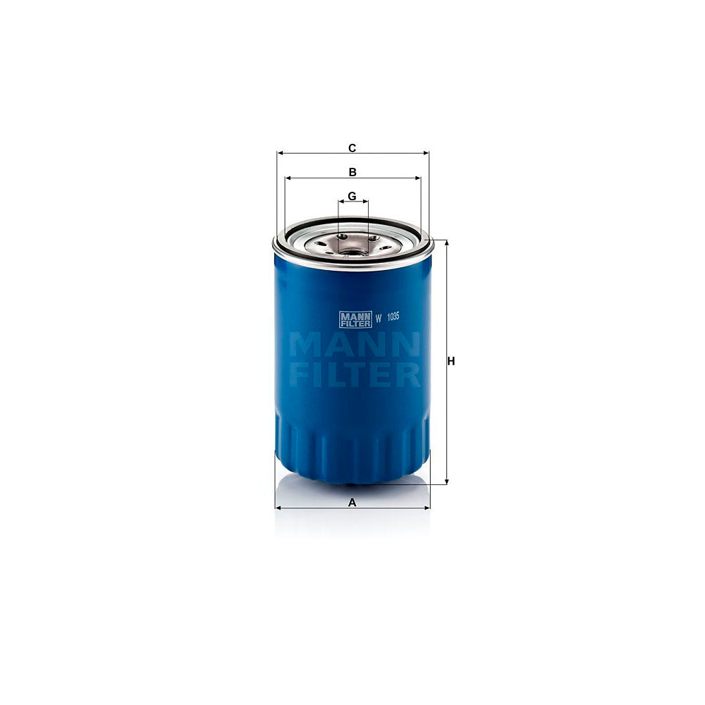 Filtro Blindado Óleo Lubrificante Mann-filter W 1035 Kia Besta