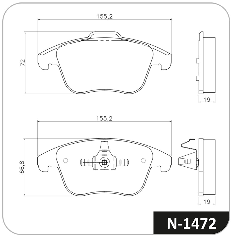 Pastilha de Freio Cobreq N-1472 Land Rover Range Rover Evoque/Freelander 2, Volvo S60/S80/V60/XC70, Peugeot 508, Citroen C5