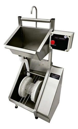 Lavador Botas Mãos Pia Cuba Automático Inox304