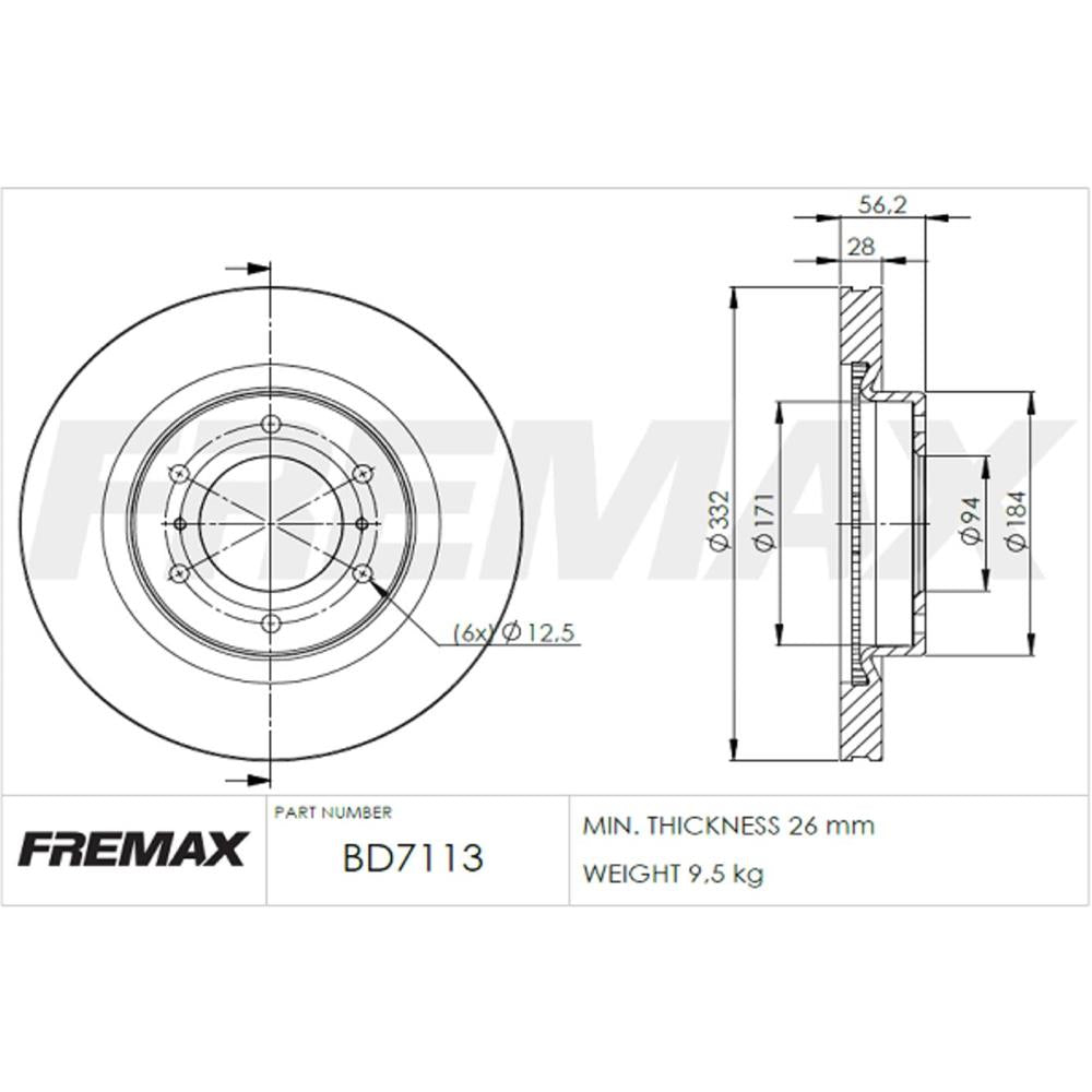 Disco de Freio Ventilado Dianteiro Fremax BD7113 Caixa com 2 Mitsubishi Pajero