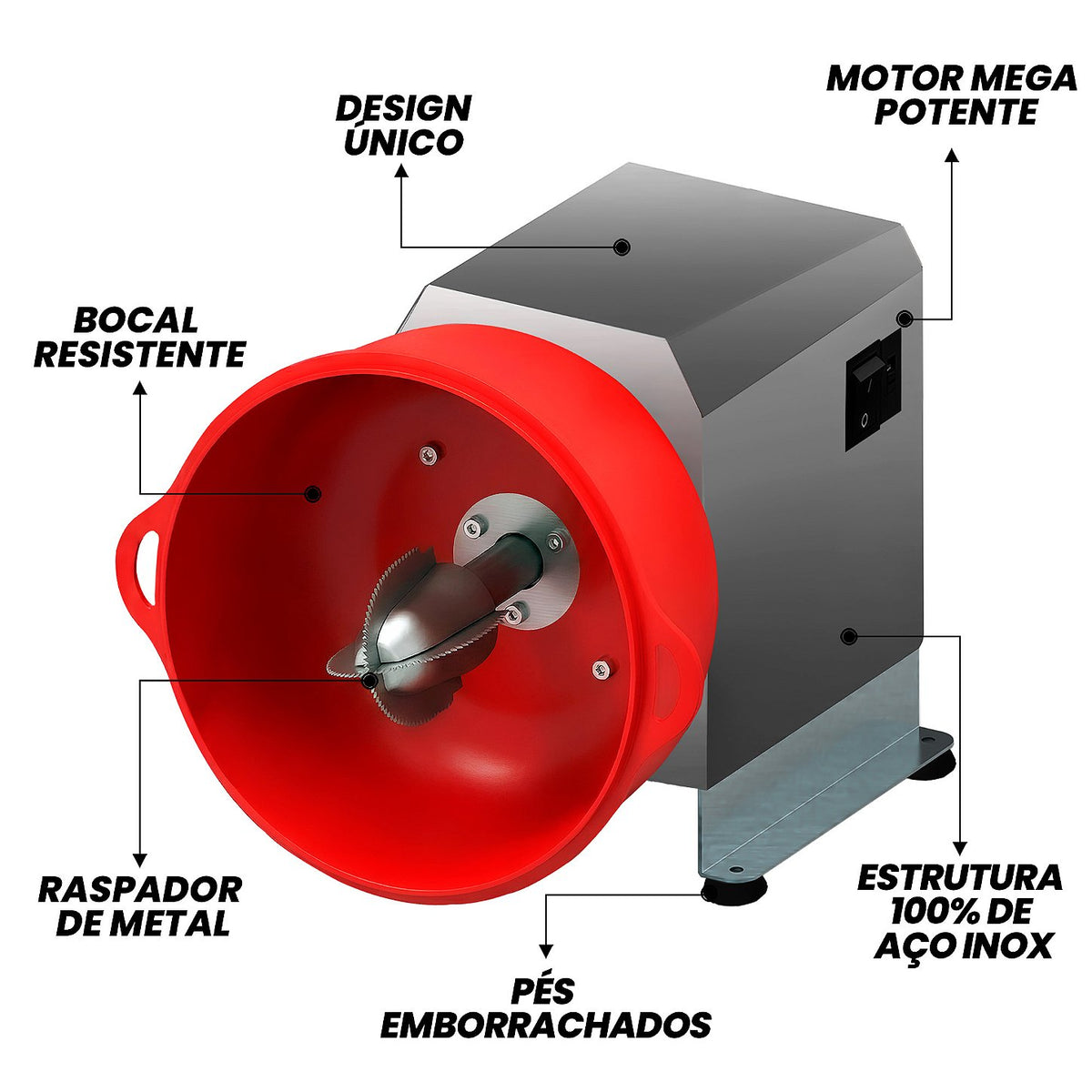 Ralador Raspador de Coco Elétrico Saro RC Bivolt