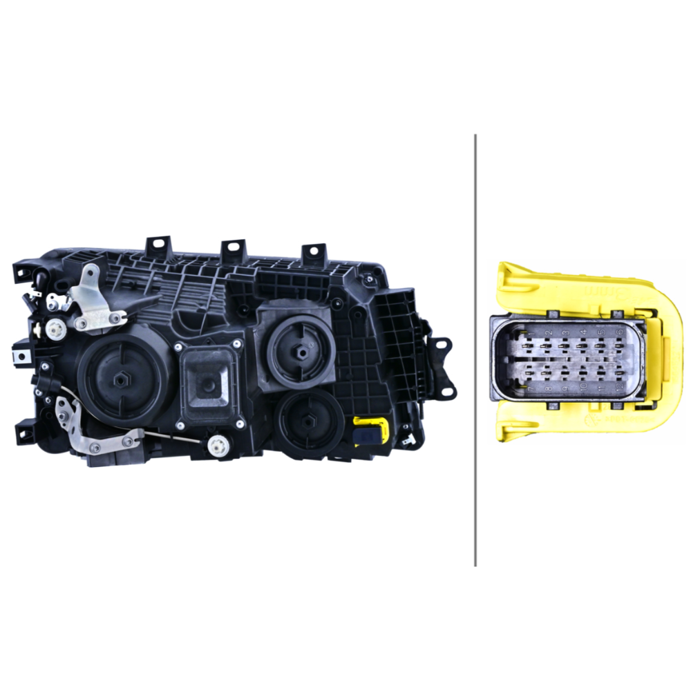 Farol Principal Scania Serie 6 Lado Esquerdo Hella 1EH014541051 Scania G 410/G 450/R 620/G 360/R 410/G 500/R 450/R 500/G 480/P 410/R 540/P 280/P 360