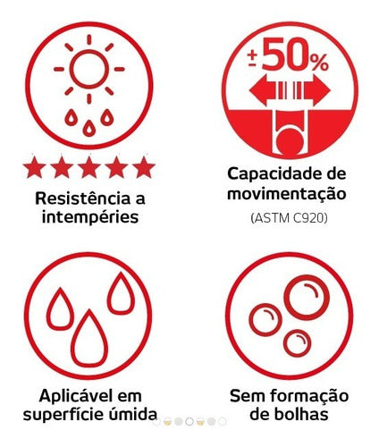 Selante Hard Branco Ms 435 Telhado Ref 5112 Sachê 600g branco