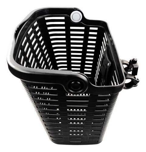 Cesta Dianteira Removível C/ Alça Plástico P/ Bike Preta