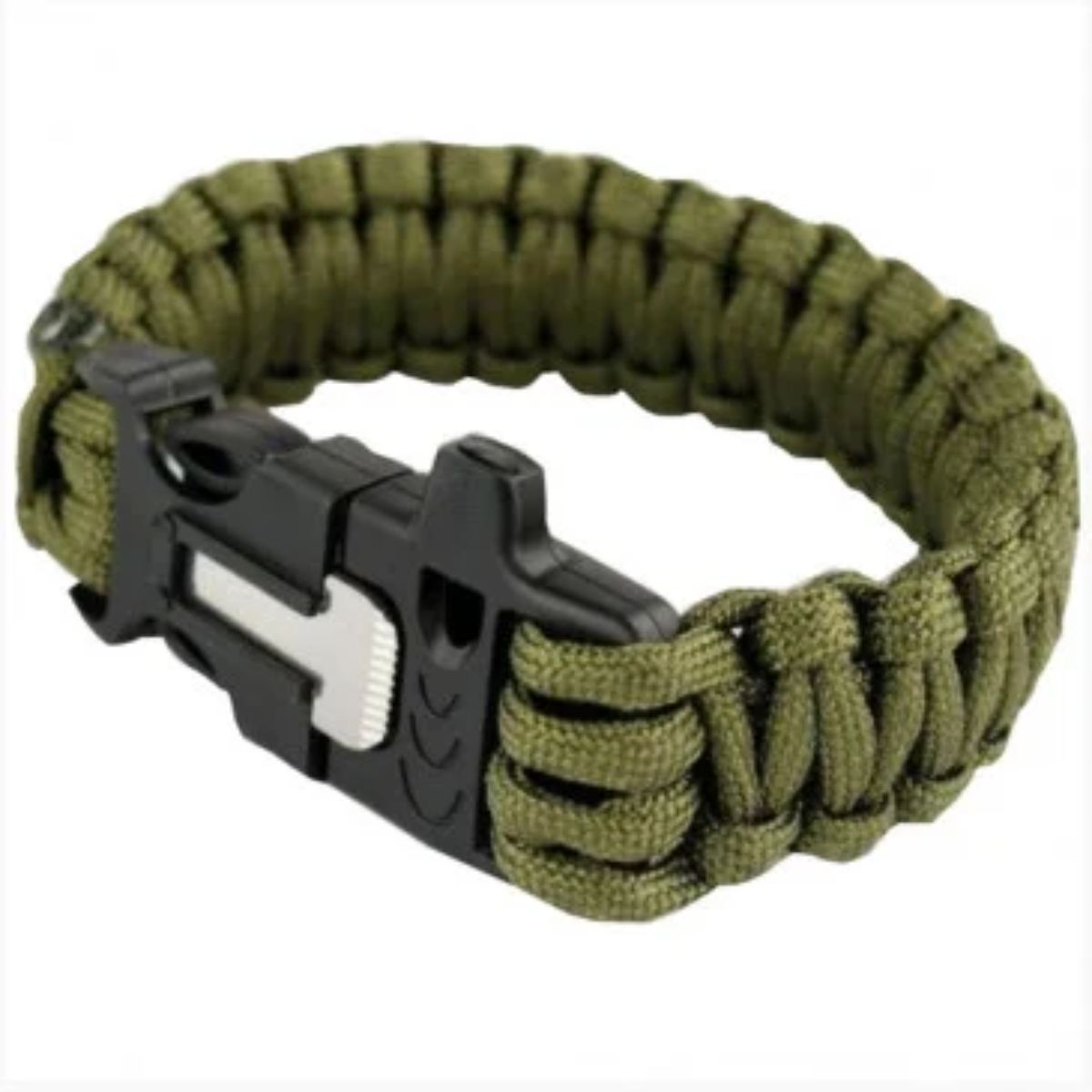 Pulseira Paracord C/ Pederneira Apito Sobrevivência Guepardo