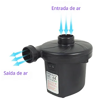 Bomba de Ar Pneumática 12V e Bivolt 50W com 3 Bicos Bomder BOM-8901