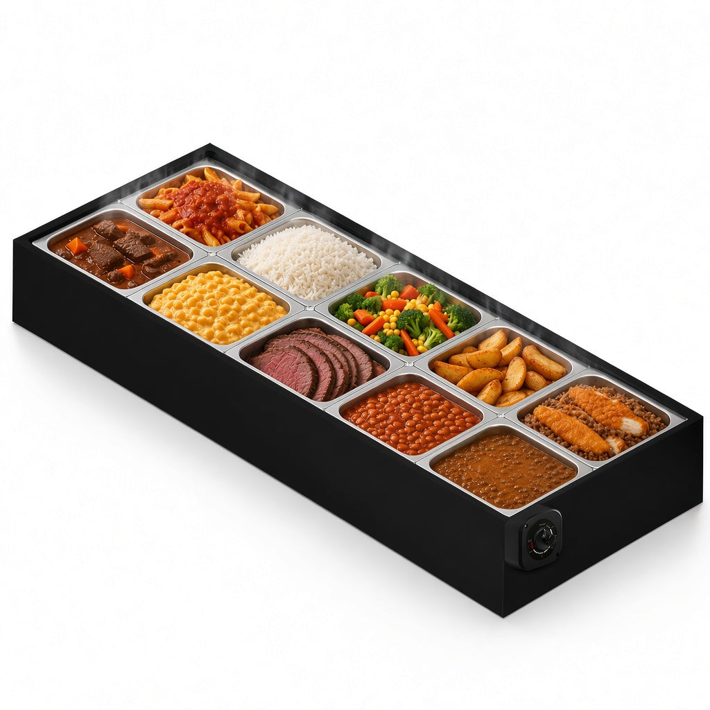 Buffet Térmico de Mesa Aquecido Saro BFM10 10 Cubas com Tampa