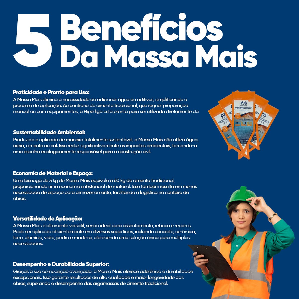 Kit 5 Packs Argamassa Polimérica Cola Blocos E Tijolos 3kg