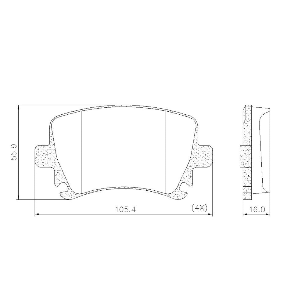 Pastilha de Freio Traseira Fras-le PD/1030 PD/1788 VW Saveiro/Passat/Passat Variant/Bora/Tiguan/Jetta/New Beetle/Golf/Eos