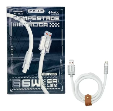Cabo de Dados USB para V8 1,2m 66W 6A IT-Blue LE-862V