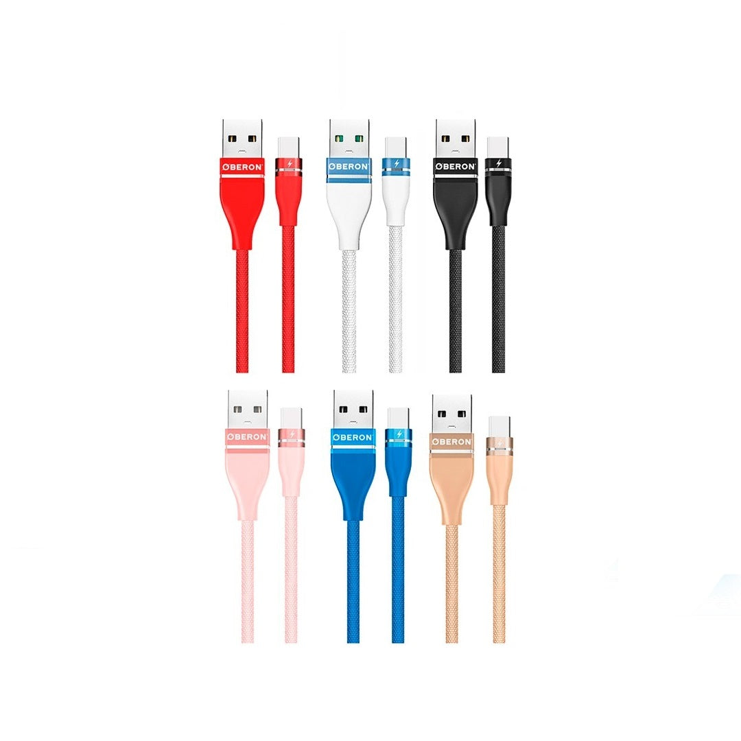 Cabo de Dados USB para V8 2 Metros 3.6A Preto Oberon OR-CO02/M2