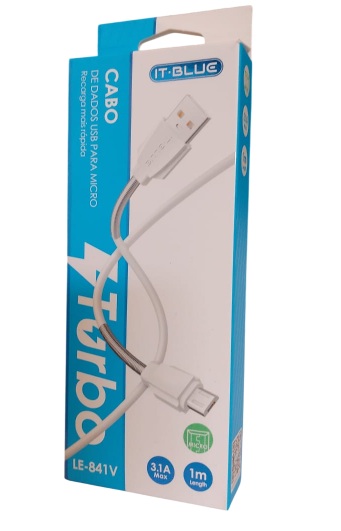 Cabo de Dados USB para V8 com Proteção de Cabo 1m 3.1A It-Blue LE-841V