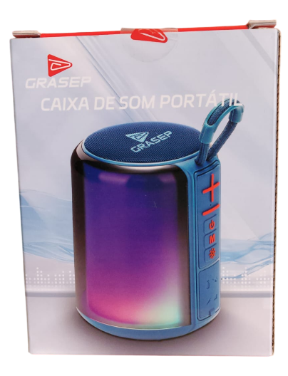 Caixa de Som Bluetooth RGB 12W com Entrada USB e Micro SD Grasep D-G385