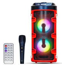 Caixa de Som Bluetooth RGB com Microfone, Controle Remoto e Alça 20W Grasep D-S13