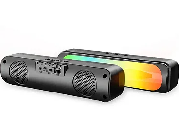 Caixa de Som Bluetooth RGB 12W com Rádio FM e Entrada Micro SD Grasep D-Y22