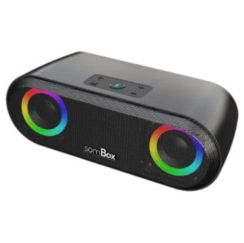 Caixa de Som Bluetooth RGB 40W com USB, Cartão TF, P2 e Rádio FM SomBox D-X006