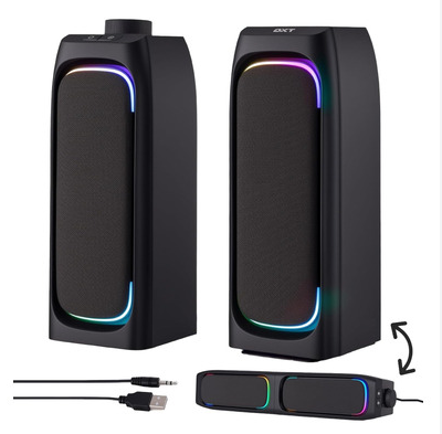 Caixa de Som para Computador com Fio e Iluminação RGB 10W Aitek ACS-4510