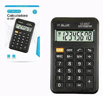 Calculadora Eletrônica de Bolso 8 Dígitos com Capa IT-BLUE LE-6007