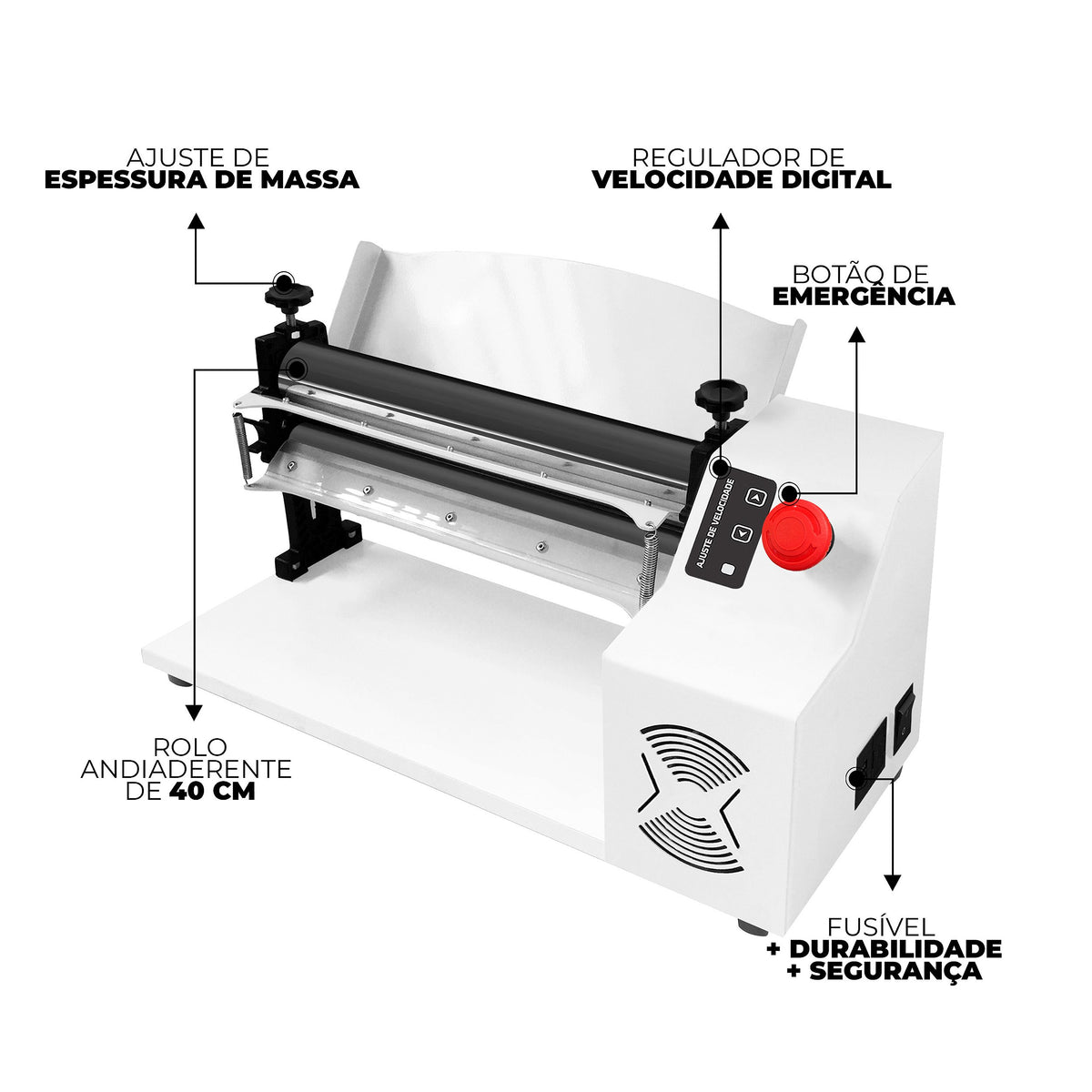 Cilindro Elétrico Antiaderente 40 cm Saro CEAR com Regulador de Velocidade Bivolt