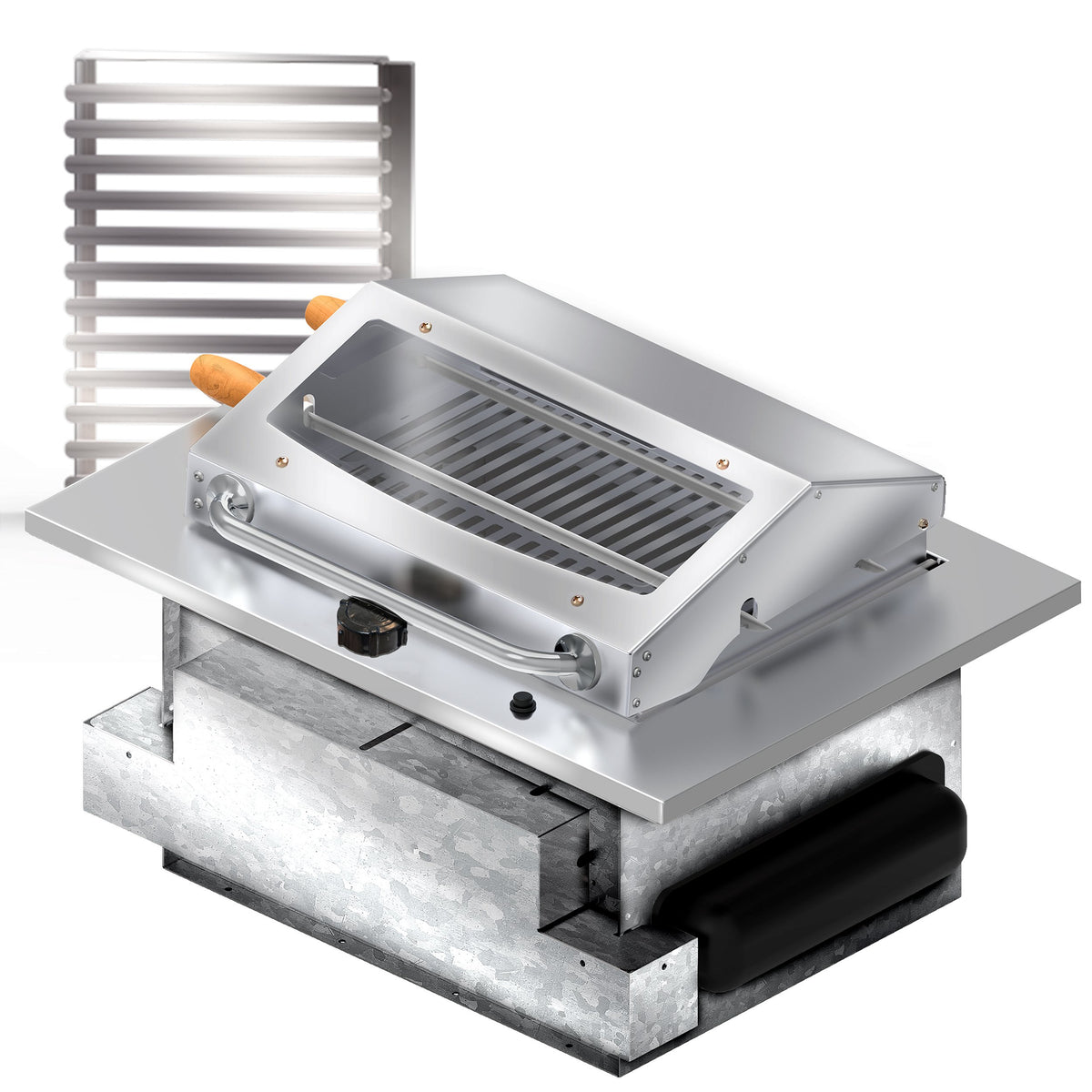 Churrasqueira Cooktop a Gás de Embutir Saro CHEG Inox 304
