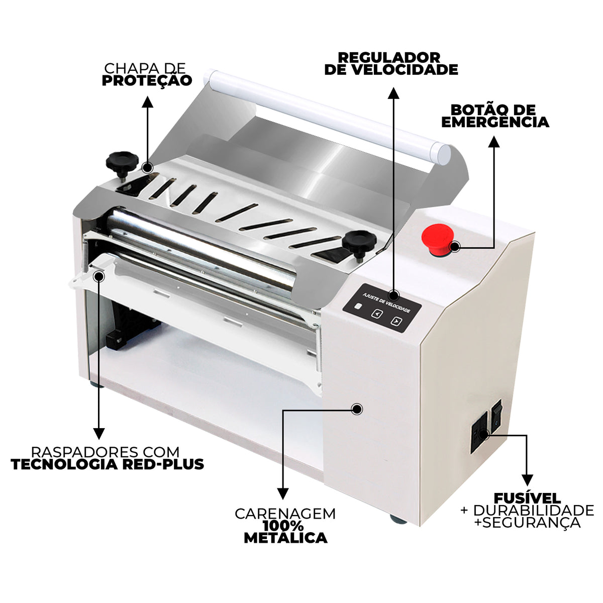 Cilindro Elétrico Semi Industrial Gold 40 cm Saro CICR 1/3 CV com Regulador Bivolt