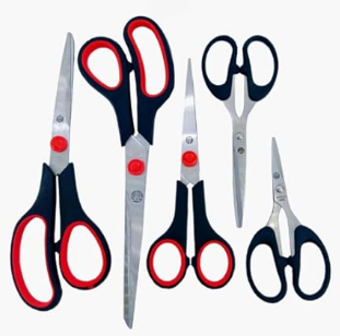 Conjunto de 5 Tesouras de Tamanhos Variados Aço Inoxidável Oasis OIA-8243