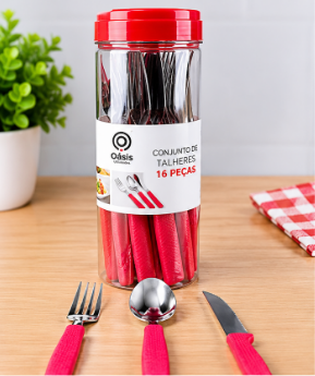Conjunto Misto de Talheres em Aço Inoxidável com 16 Peças Oasis OIH-2350