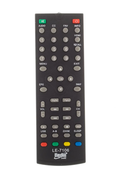 Controle Remoto Compatível Com Conversor Digital Bedin Sat Lelong LE-7106