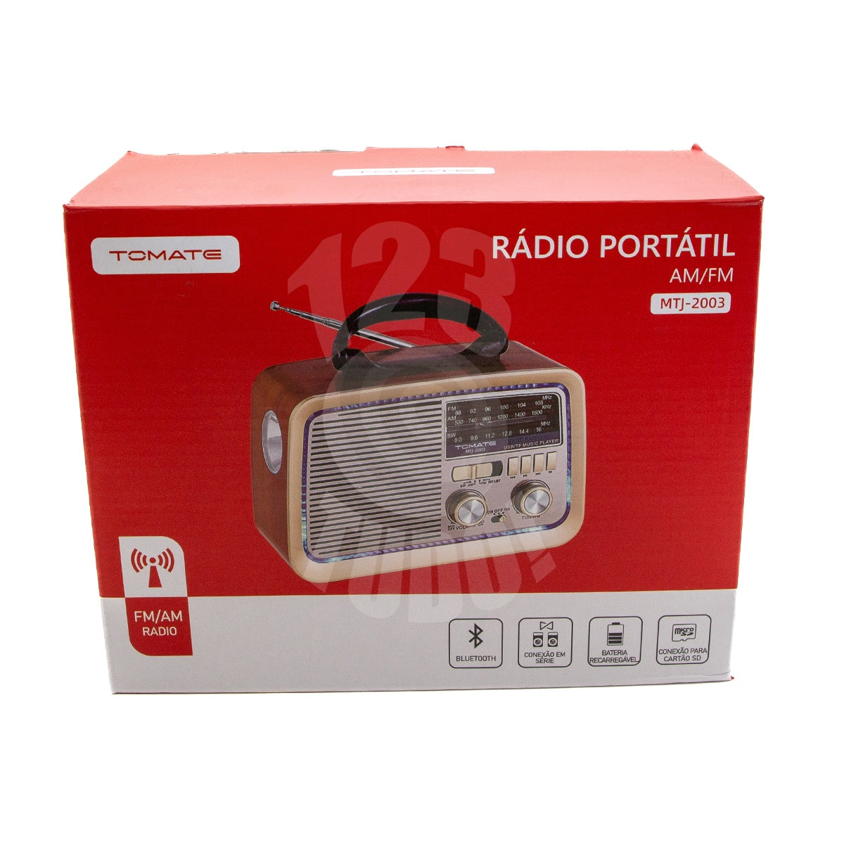 Radio Portatil Bluetooth Com Lanterna 1.2w Tomate MTJ-2003