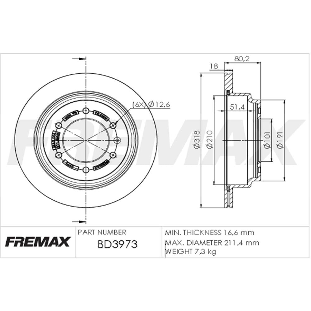 Disco Fremax BD3973 Caixa com 2 GM Trailblazer