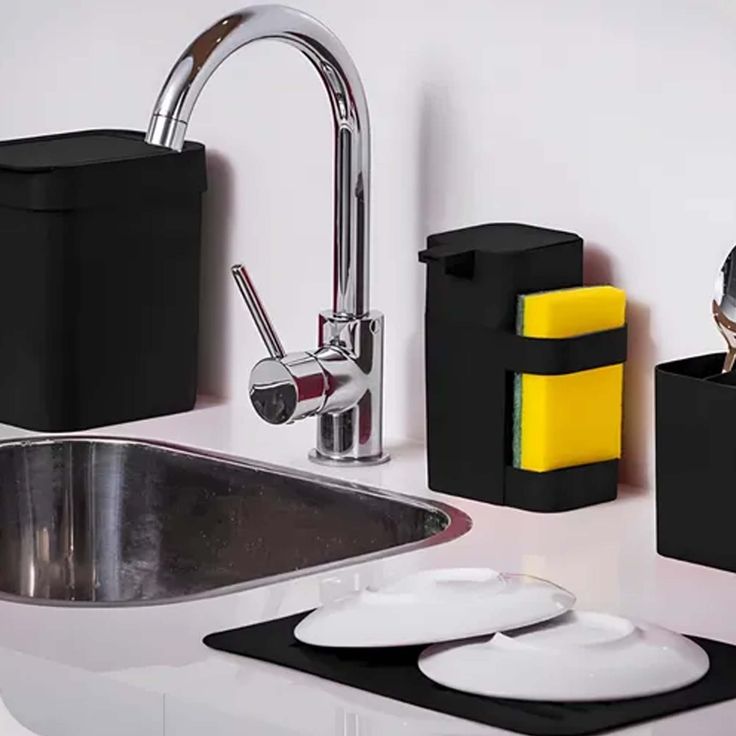 Dispenser De Detergente De Pia Preto 600Ml Soprano