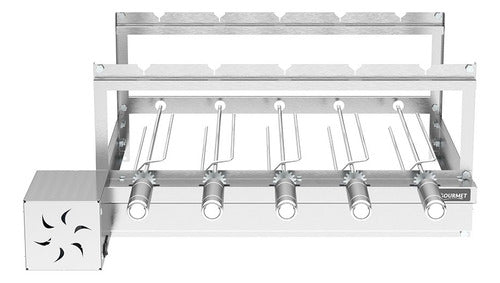 Churrasqueira Giratória Fast Grill 5 Espetos Aço Inox Fast G