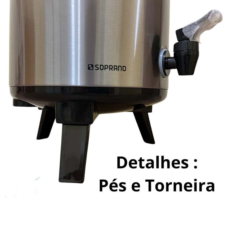 BOTIJAO PALACE 4L INOX/PRETO