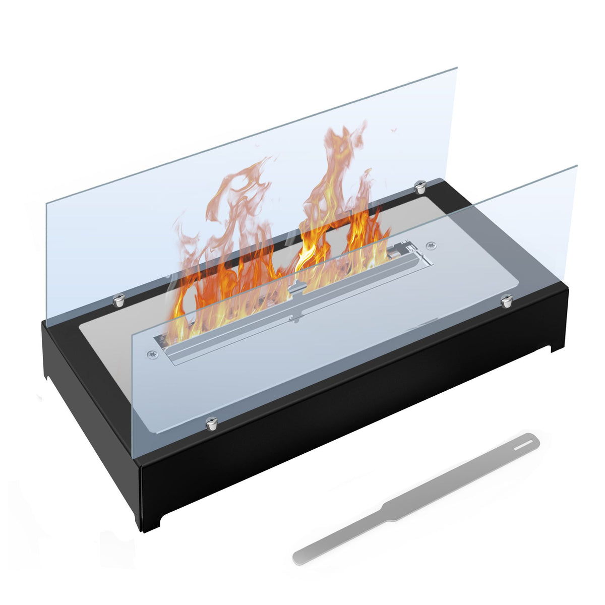 Lareira Ecológica a Etanol Saro L30 45 cm com Vidros e Base de Metal
